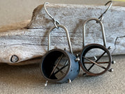 Drilled Copper Tube with Sterling Silver Earrings